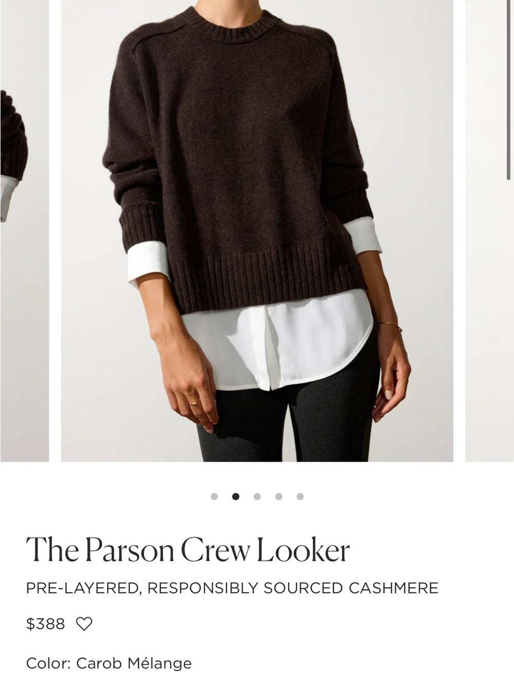 Brochu Walker Carob Brown Mélange Cashmere Crewneck